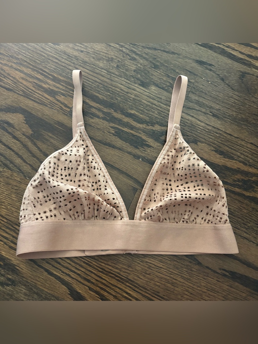 Negative Underwear Eyelet Lace Triangle Bra Nude size 1